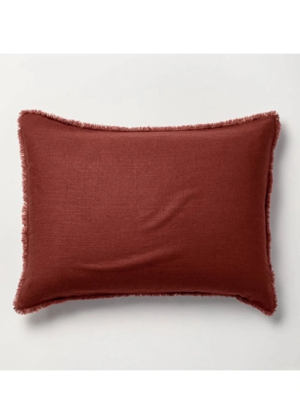 Casaluna Linen Blend King Pillow Sham Set in Rust